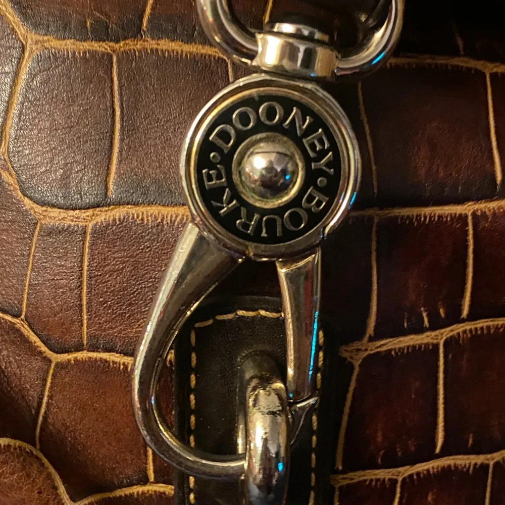Dooney & Bourke Dark Brown Croc-Embossed Hobo Bag Set